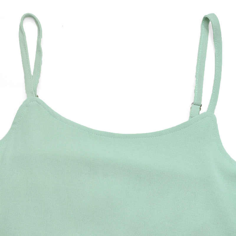 Sleeveless High Waist Midi Dress with Asymmetrical Hem