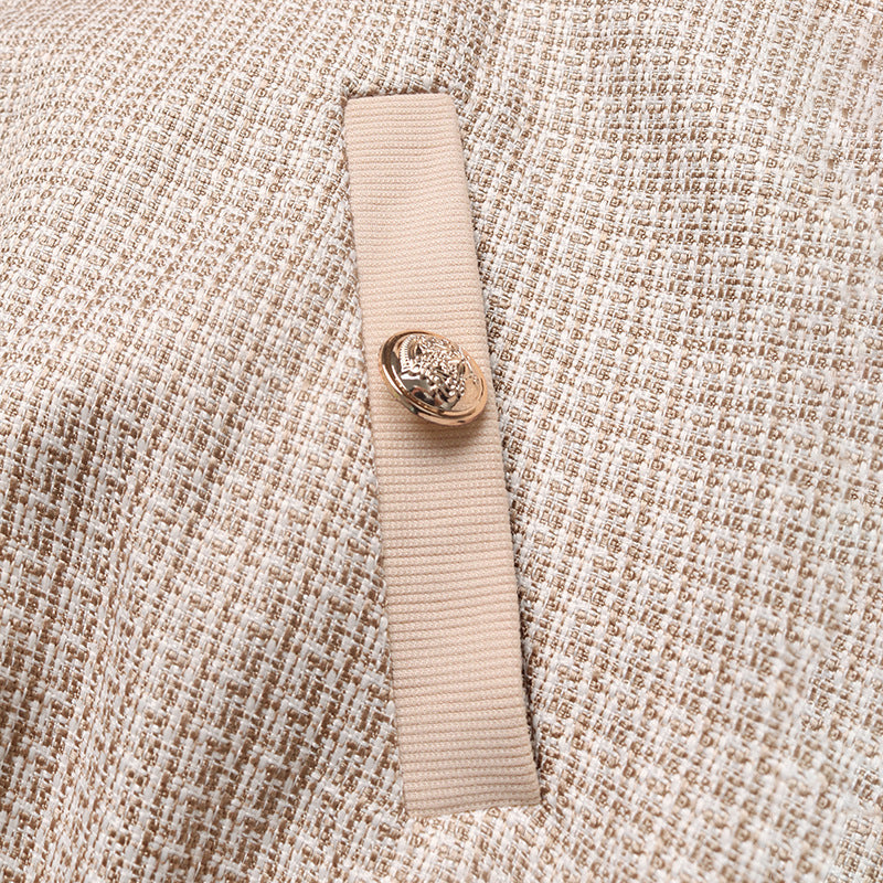 Tweed Bomber Jacket Oversized Casual French Chic Outerwear