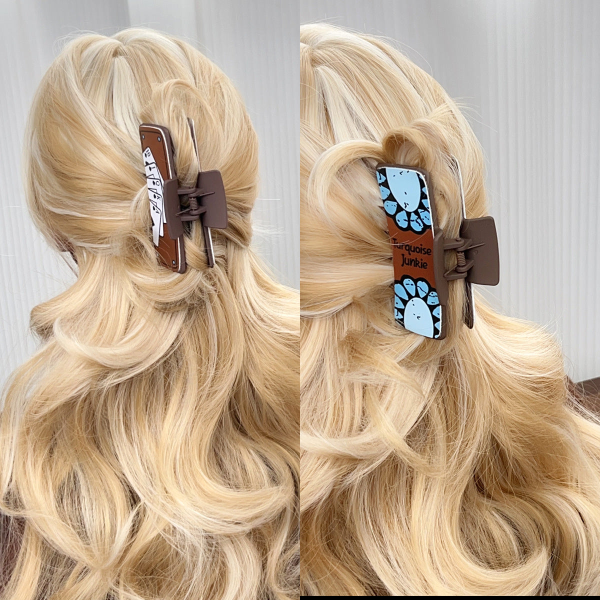 Western Cowgirl Hair Claw Clip, Retro Graphic Print
