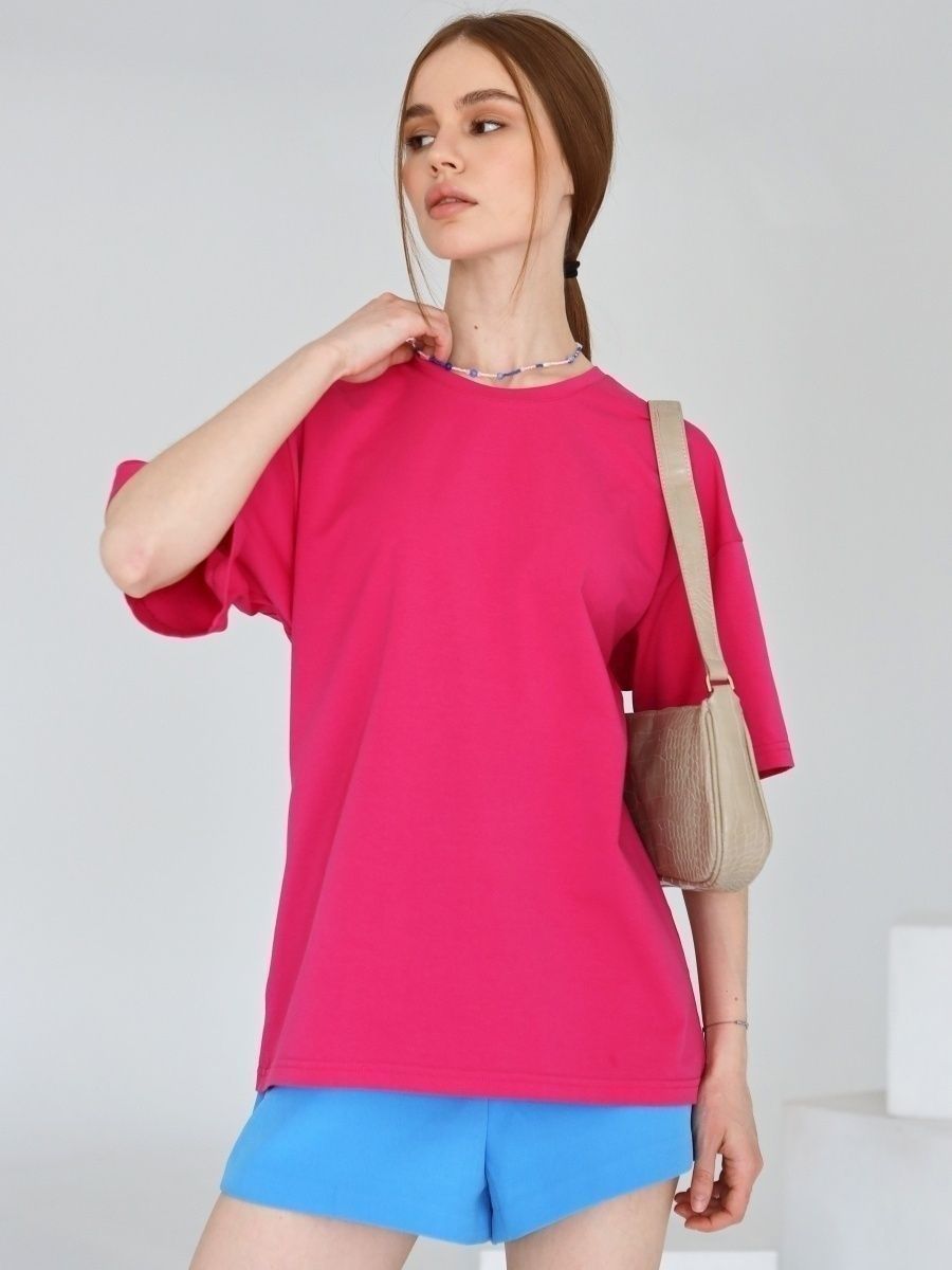 Solid Oversized T Shirt Loose Fit Crewneck Casual Tee