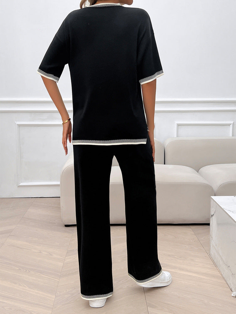 2 Piece Sweater Trouser Set Knit Sweater Long