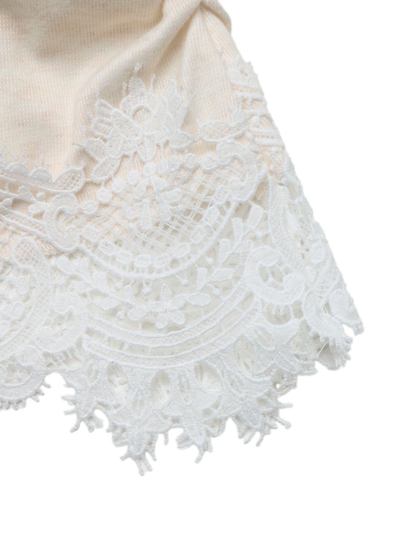 Lace Trim Long Sleeve Top Slim Fit Ruched Basic Tee