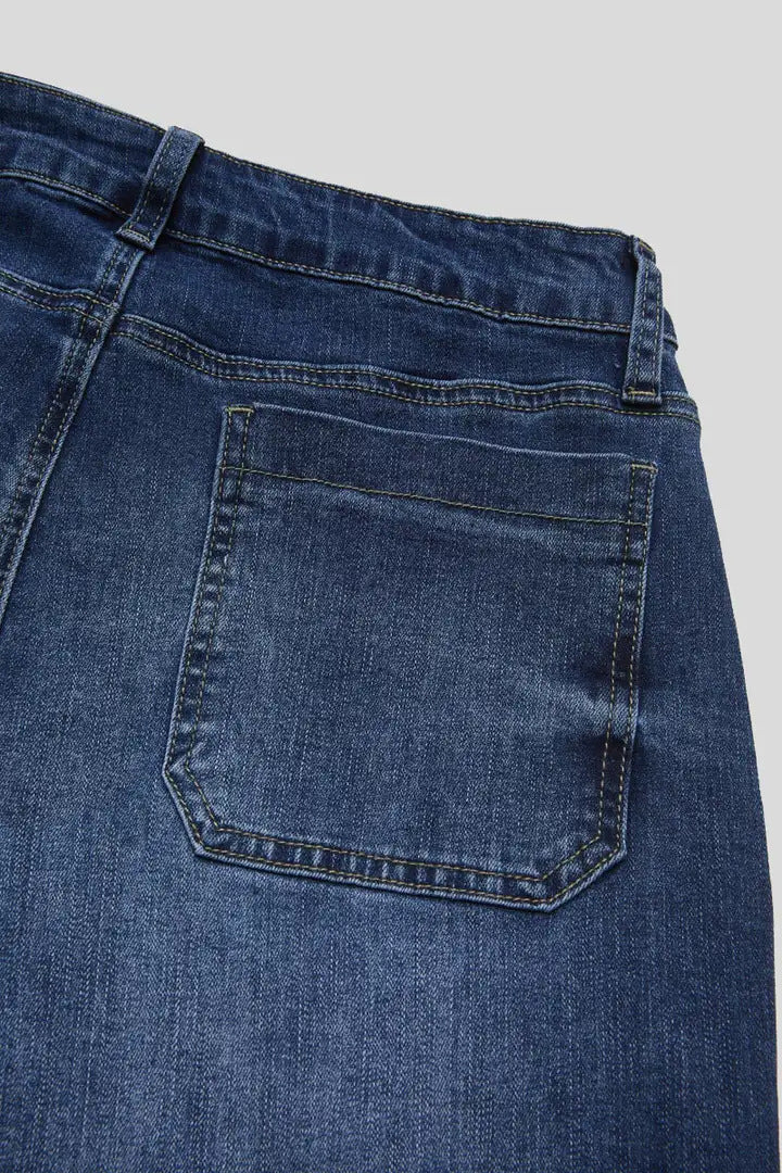 Washed Denim Jeans Vintage High Waist Wide Leg