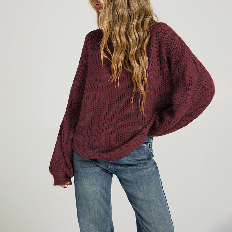 Women's Oversized Chunky Knit Crew Neck Pullover Sweater