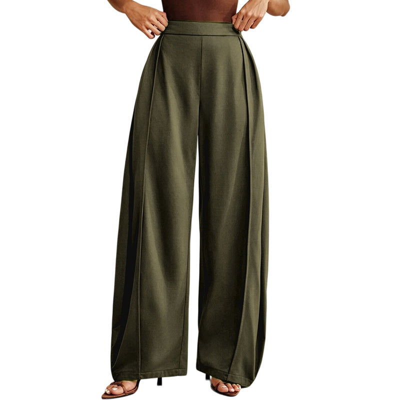 Women's High Waist Baggy Wide Leg Cotton Casual Pants