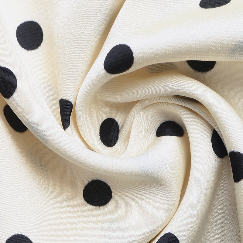 Polka Dot Tie Front Spaghetti Strap Maxi Dress Summer Sundress
