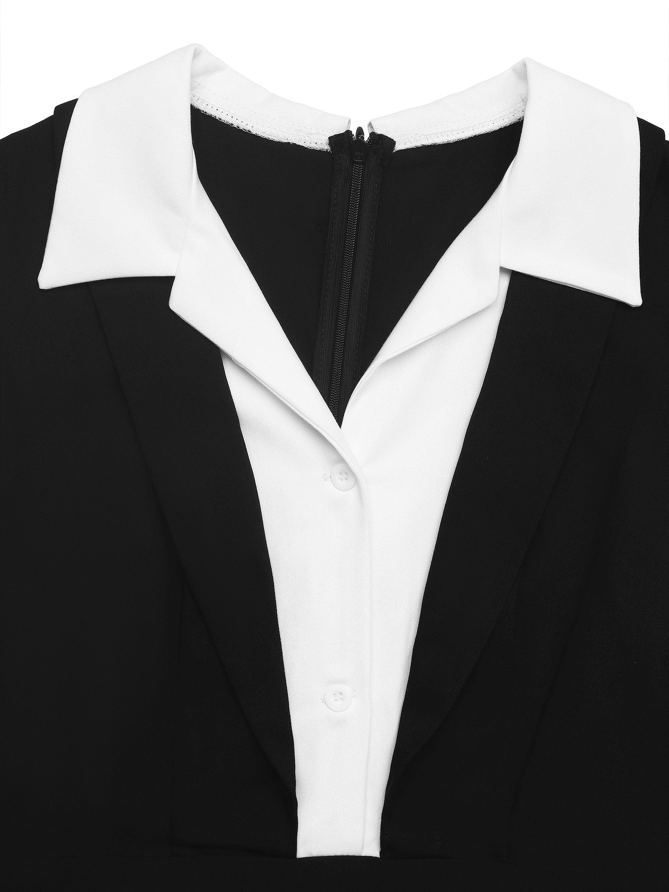 Black White Colorblock Sleeveless Wide Leg Jumpsuit