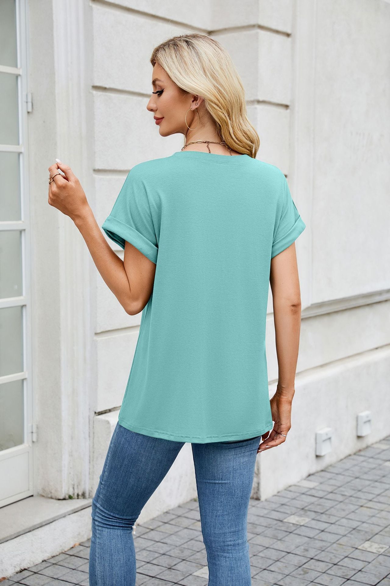 Round Neck Loose Short Sleeve T-Shirt Top