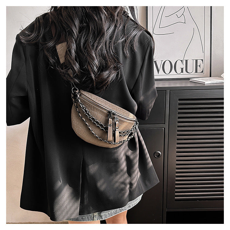 Women's Waist Bag with Wide Shoulder Strap  Small Bouncy Bag