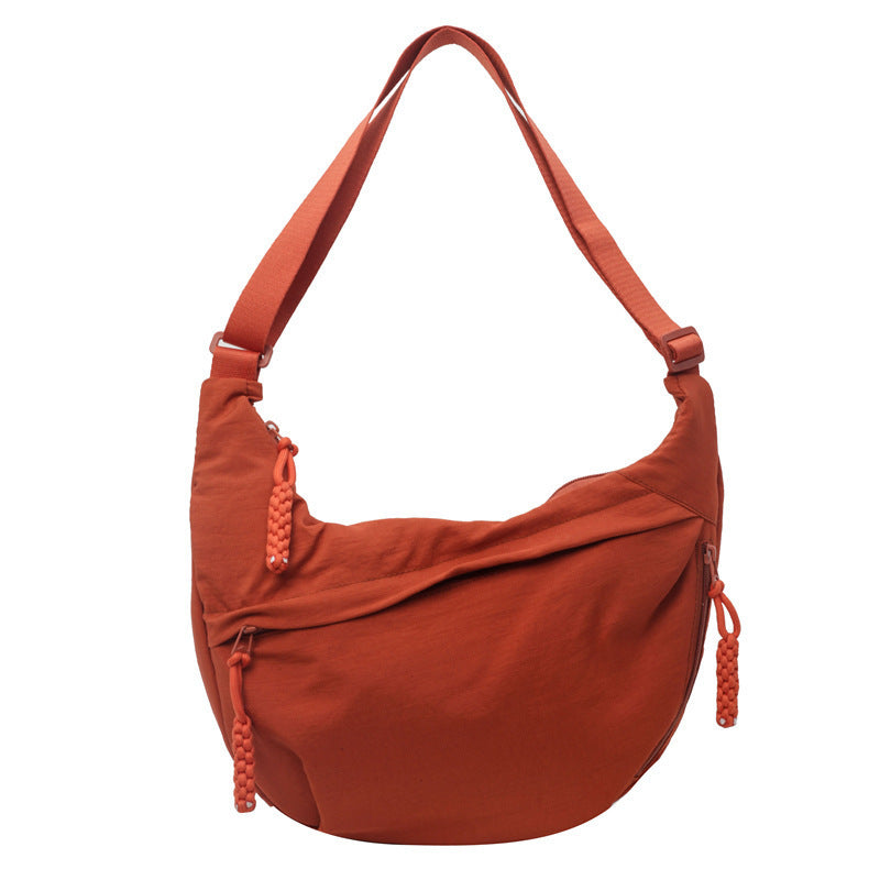Olive Crossbody Moon Sling Bag Casual Nylon Shoulder Purse