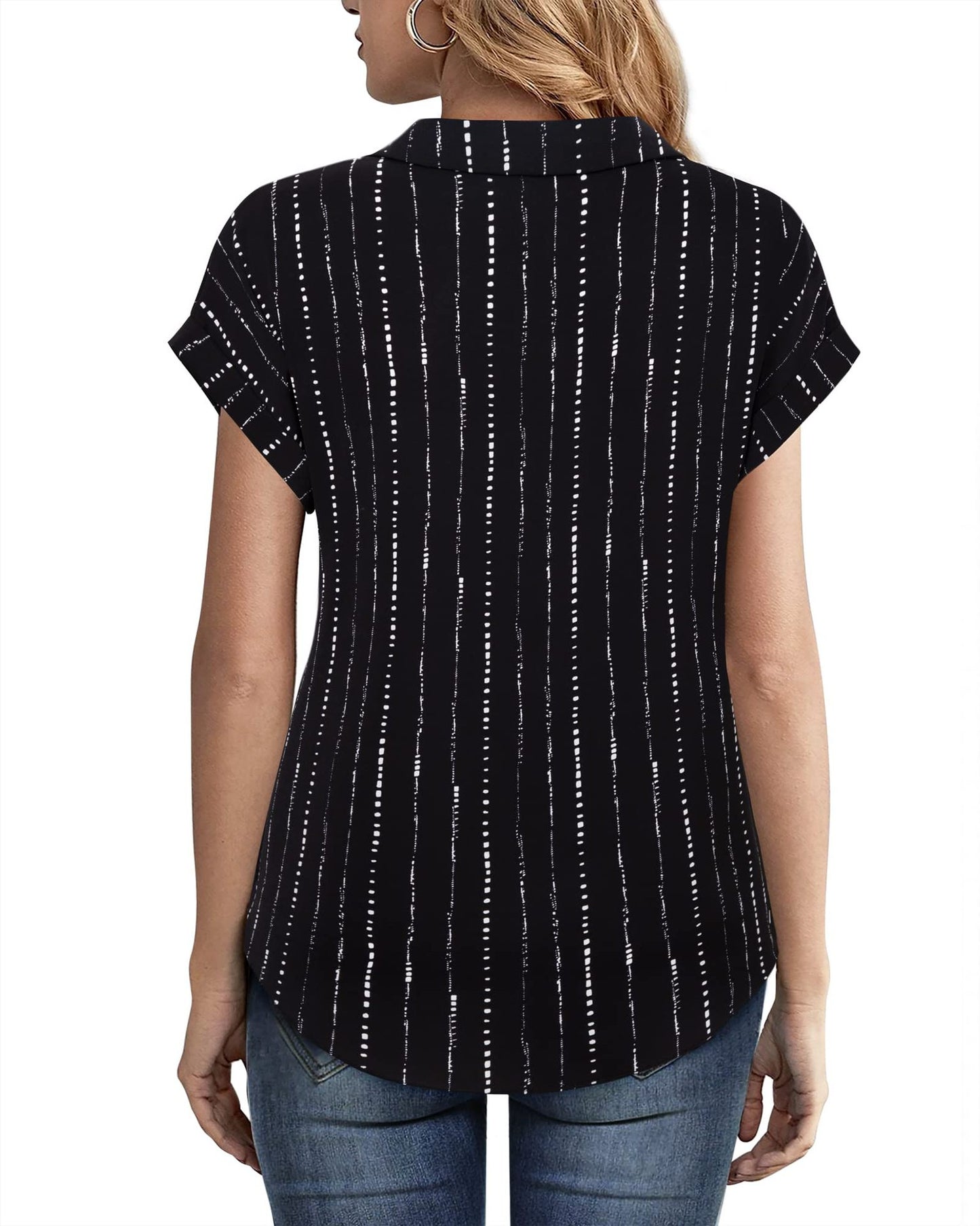 Spring Floral Print Collared Blouse Loose Fit Pullover Women’s Top