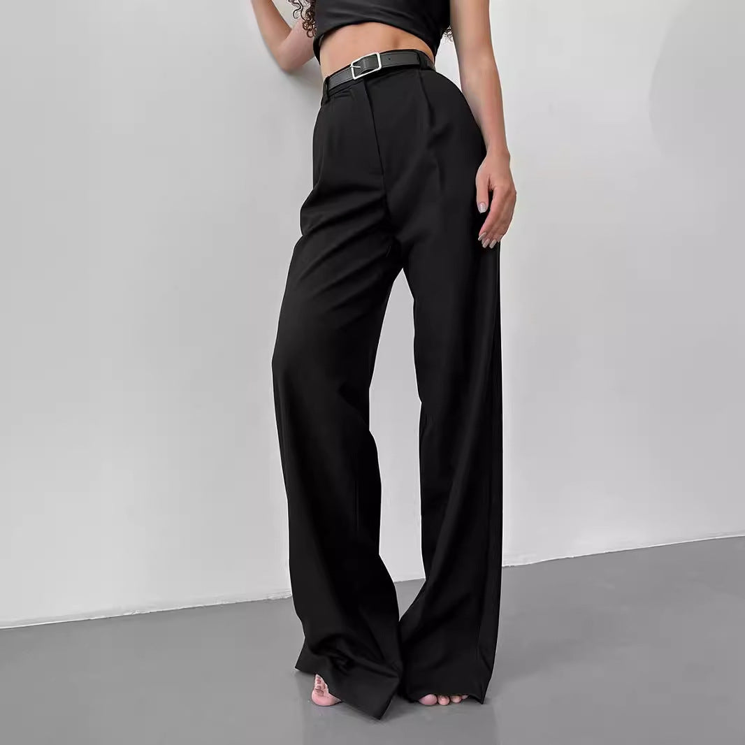 High Waist Straight Leg Dress Pants for Women