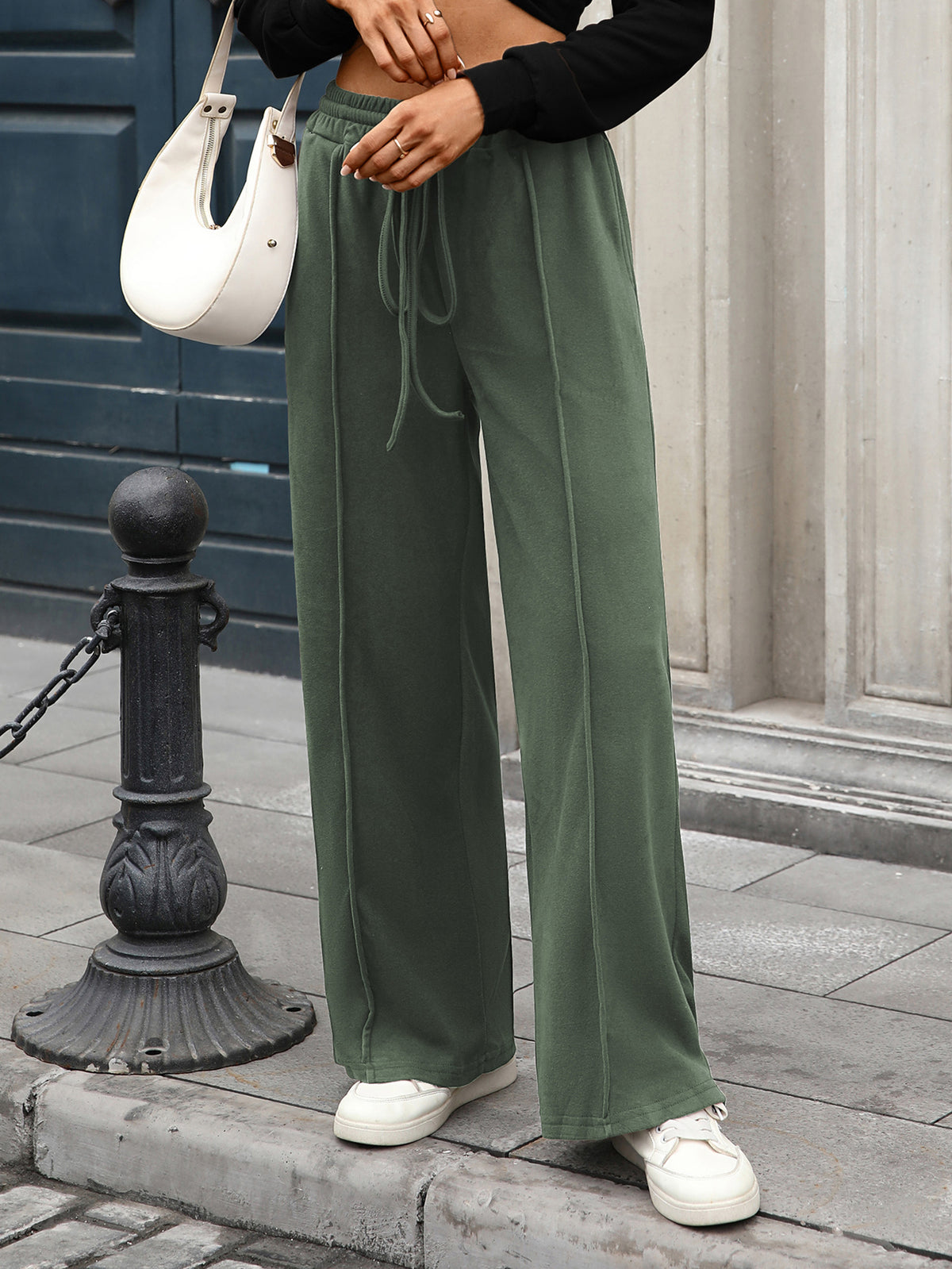Women's Wide Leg Drawstring Pants with Pockets