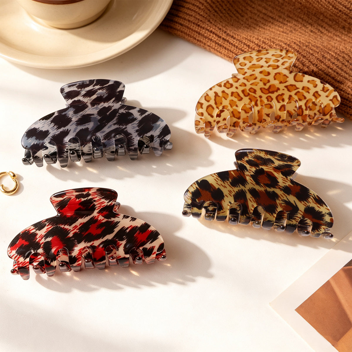 Leopard Print Hair Claw Clip