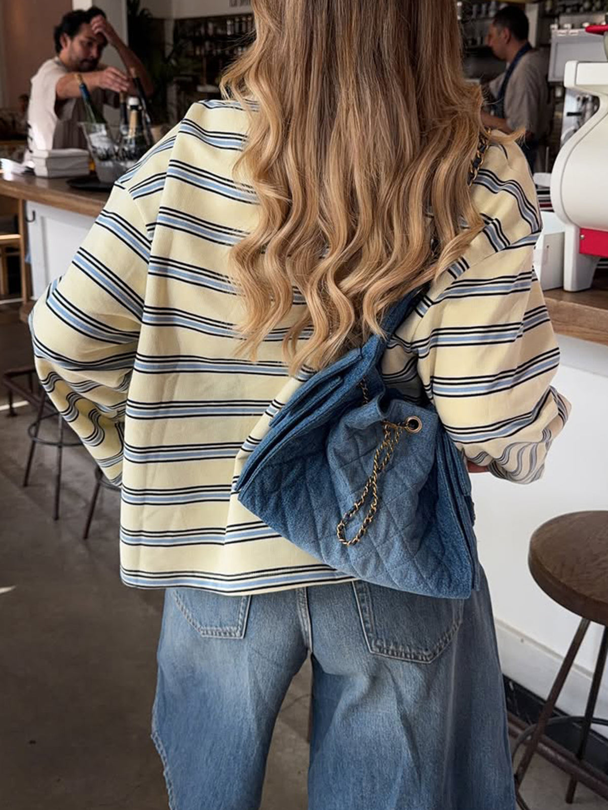 Vintage Striped Oversized Long Sleeve Tee