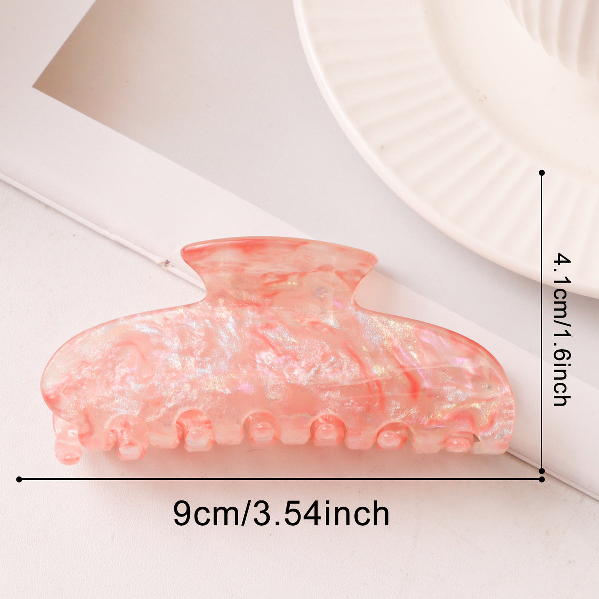 Pearlescent Marble Hair Claw Clip
