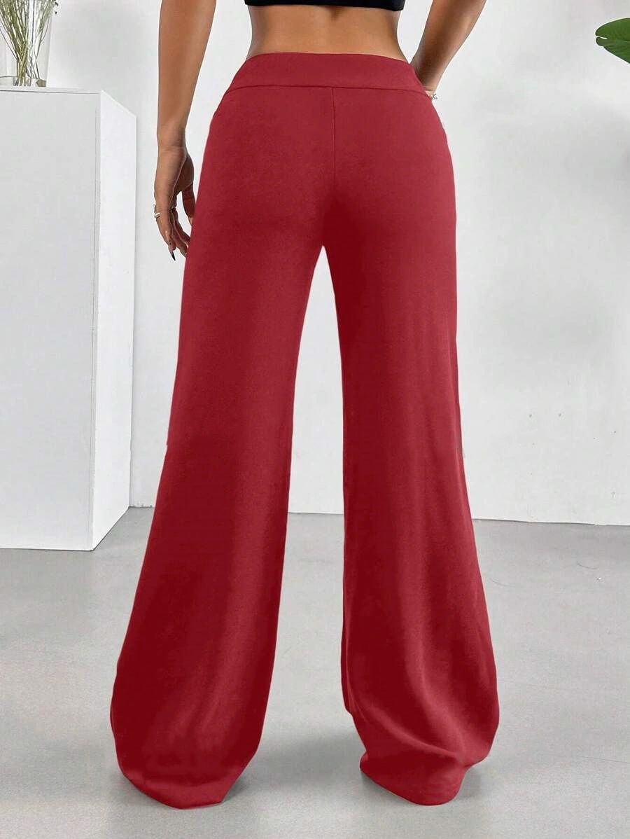 Black High Waist Wide Leg Palazzo Pants for Women