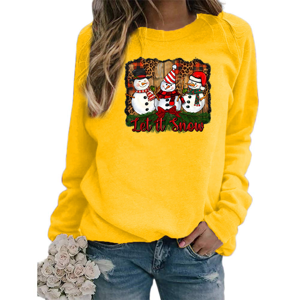 Womens Let It Snow Snowman Graphic Sweatshirt