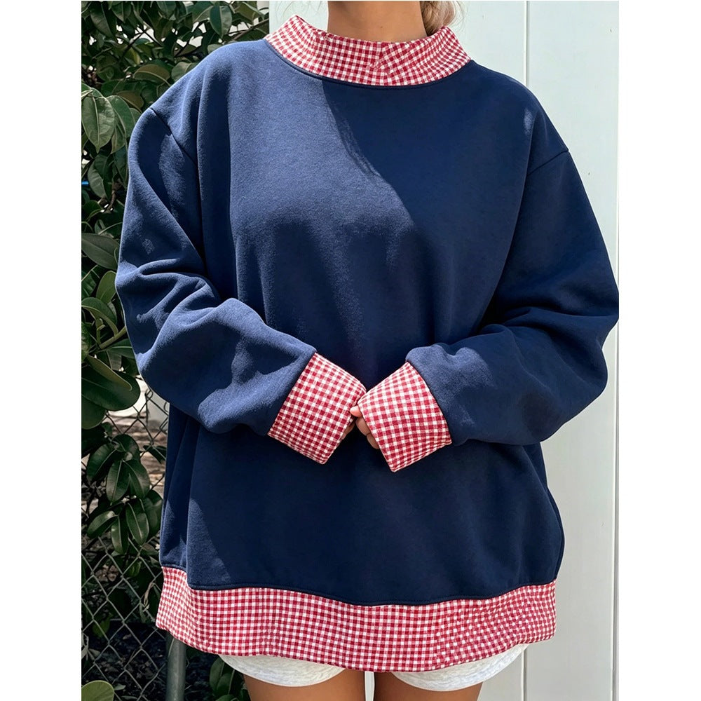 Polka Dot Sweatshirt Oversized Layered Casual Top
