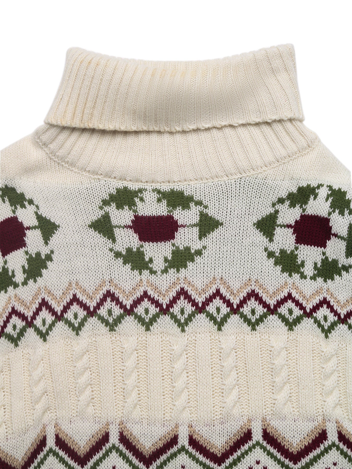 Fair Isle Turtleneck Sweater Vintage Knit Long Sleeve Top