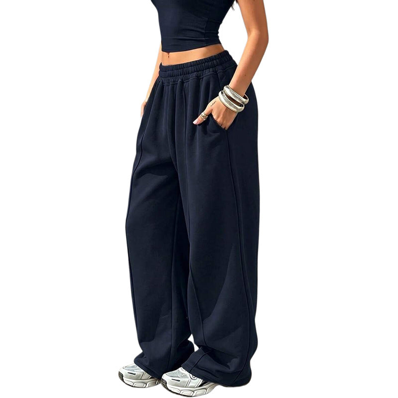 Women's Wide Leg Baggy Sweatpants High Waisted Cotton Pants