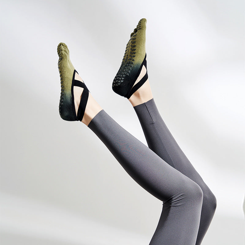 Pilates Grip Toe Socks Women Non Slip Strap Workout Socks