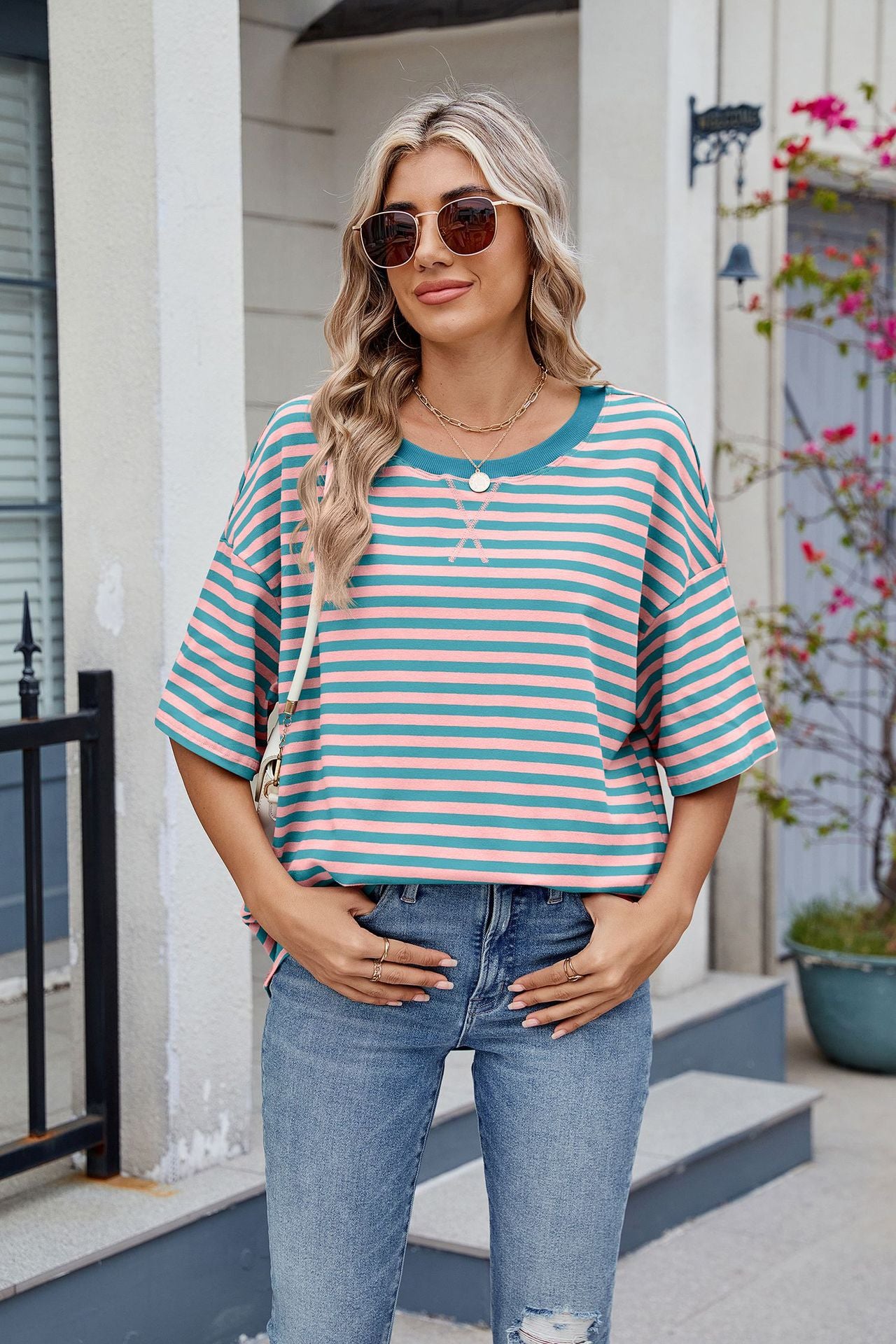 Womens Oversized T Shirts Loose Fit Crewneck Short Sleeve Tops