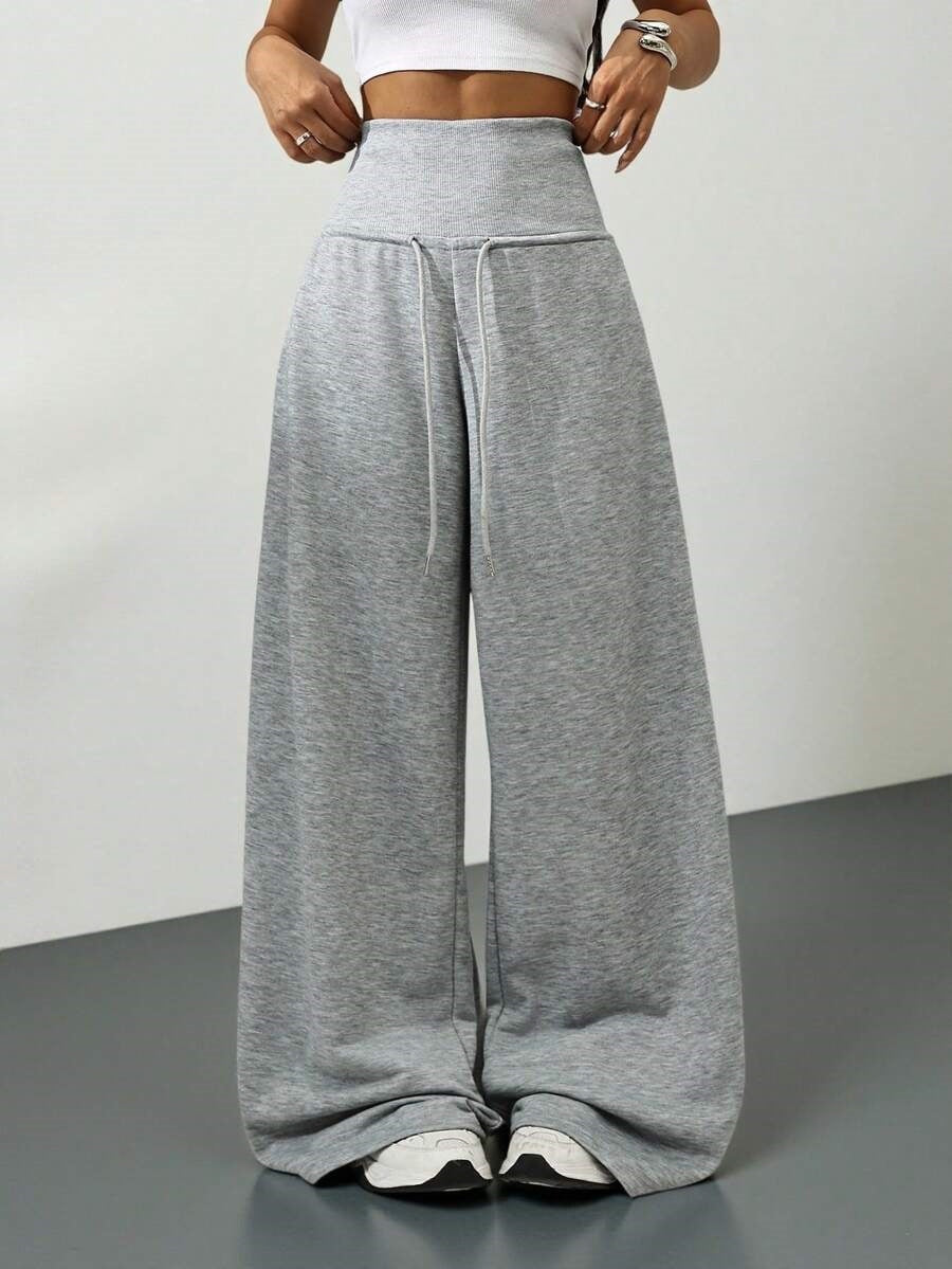 Women's High Waist Wide Leg Sweatpants Drawstring Pants
