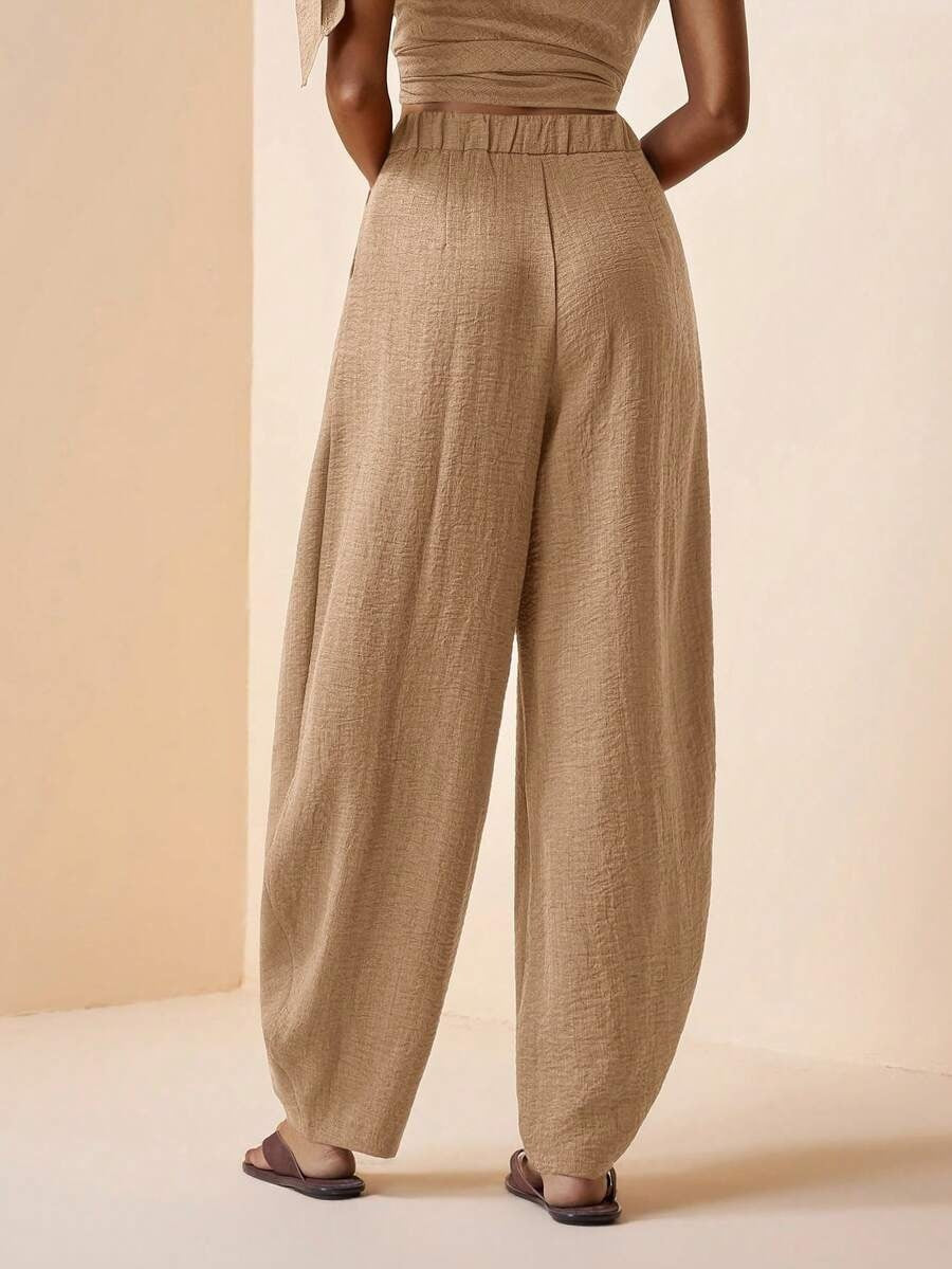 Women's High Waisted Linen Balloon Pants