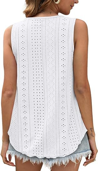 Women's Summer Loose Fit Round Neck Sleeveless Vest Top