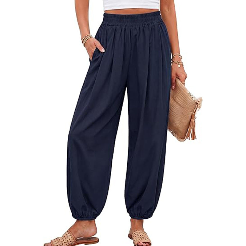 Women's High Waist Harem Pants Casual with Pockets