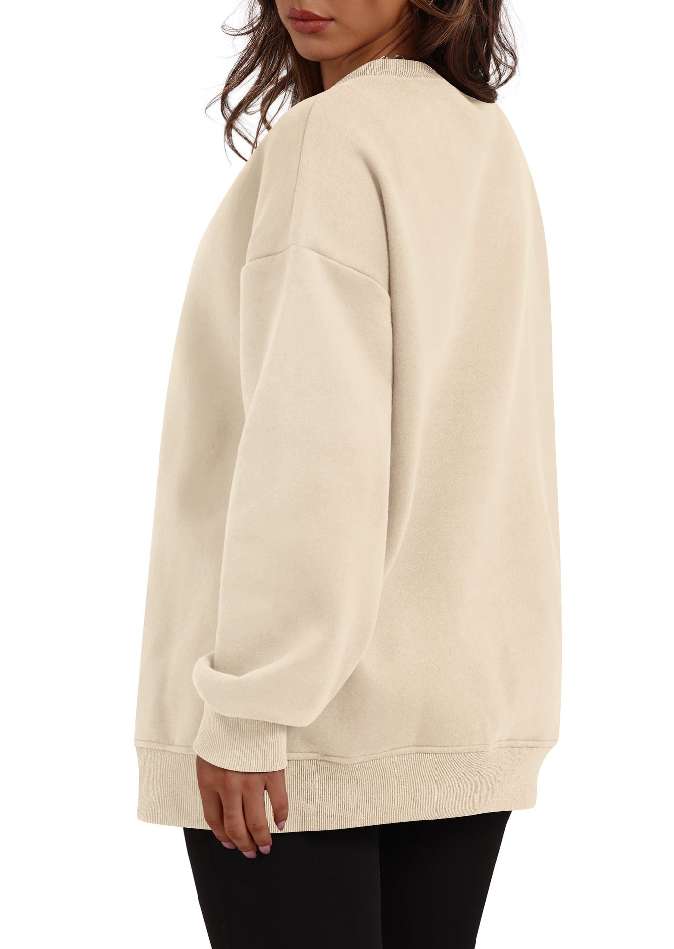 Oversized Crewneck Pullover Sweatshirt with Pockets