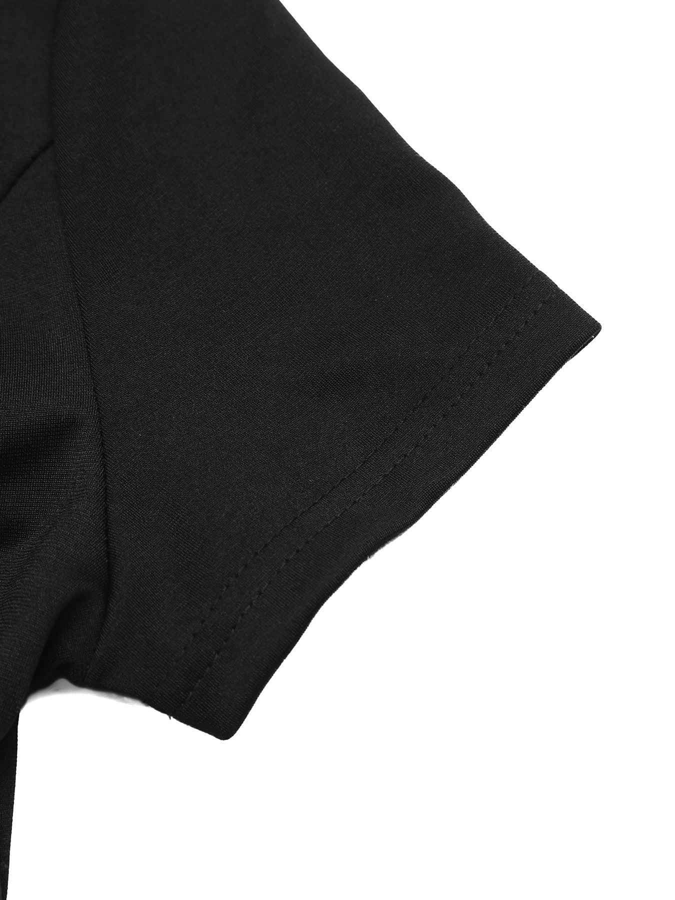 Women Pearl Collar Black Mini Dress Elegant Short Dress