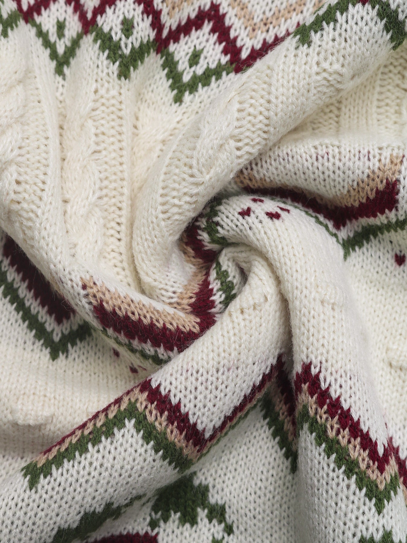 Fair Isle Turtleneck Sweater Vintage Knit Long Sleeve Top