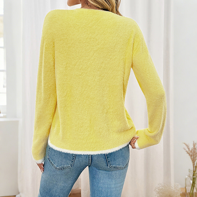 Bow Detail Knit Cardigan Soft Sweater Sweet Casual Layering