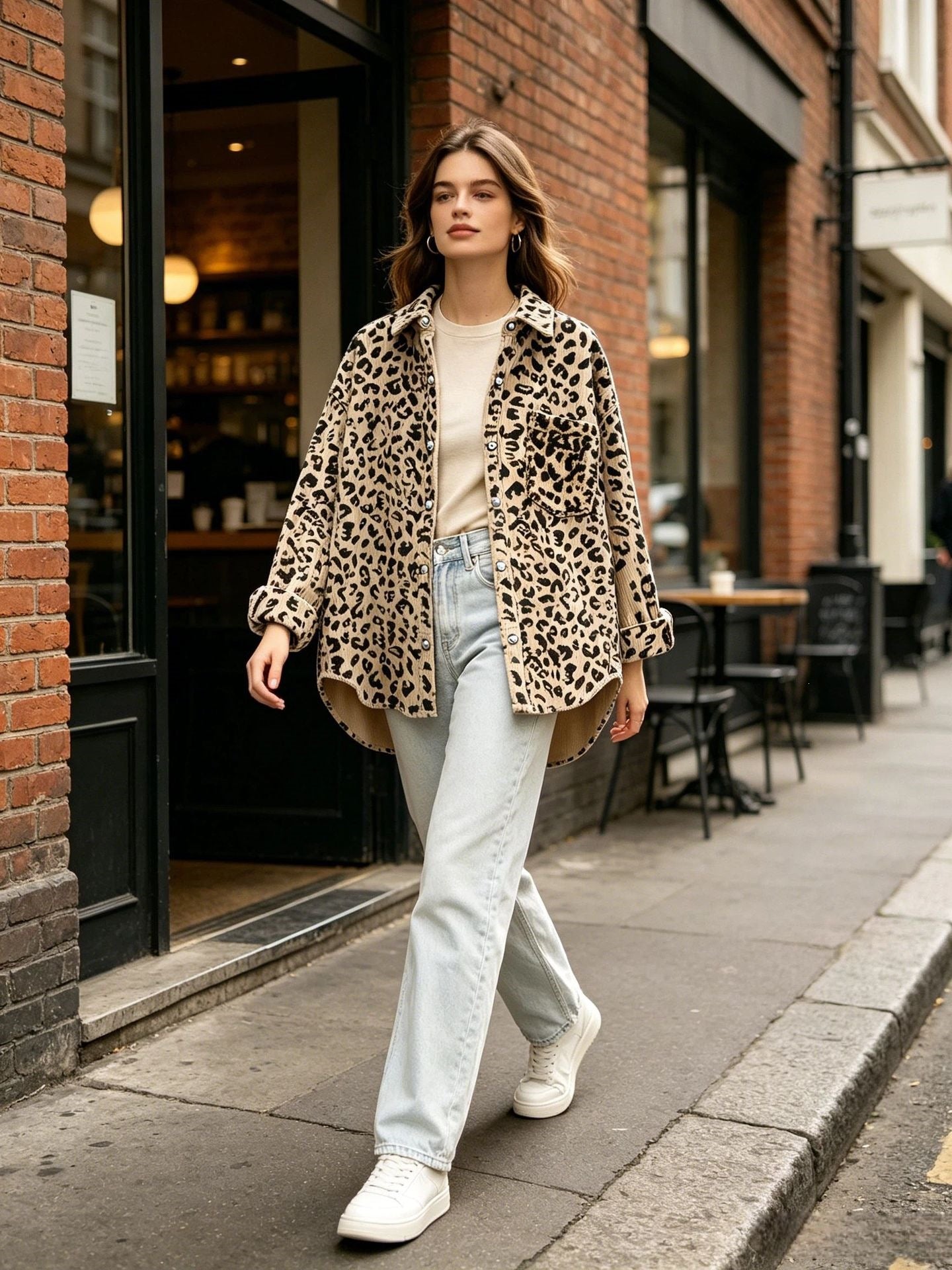 Leopard Print Button Down Oversized Shacket