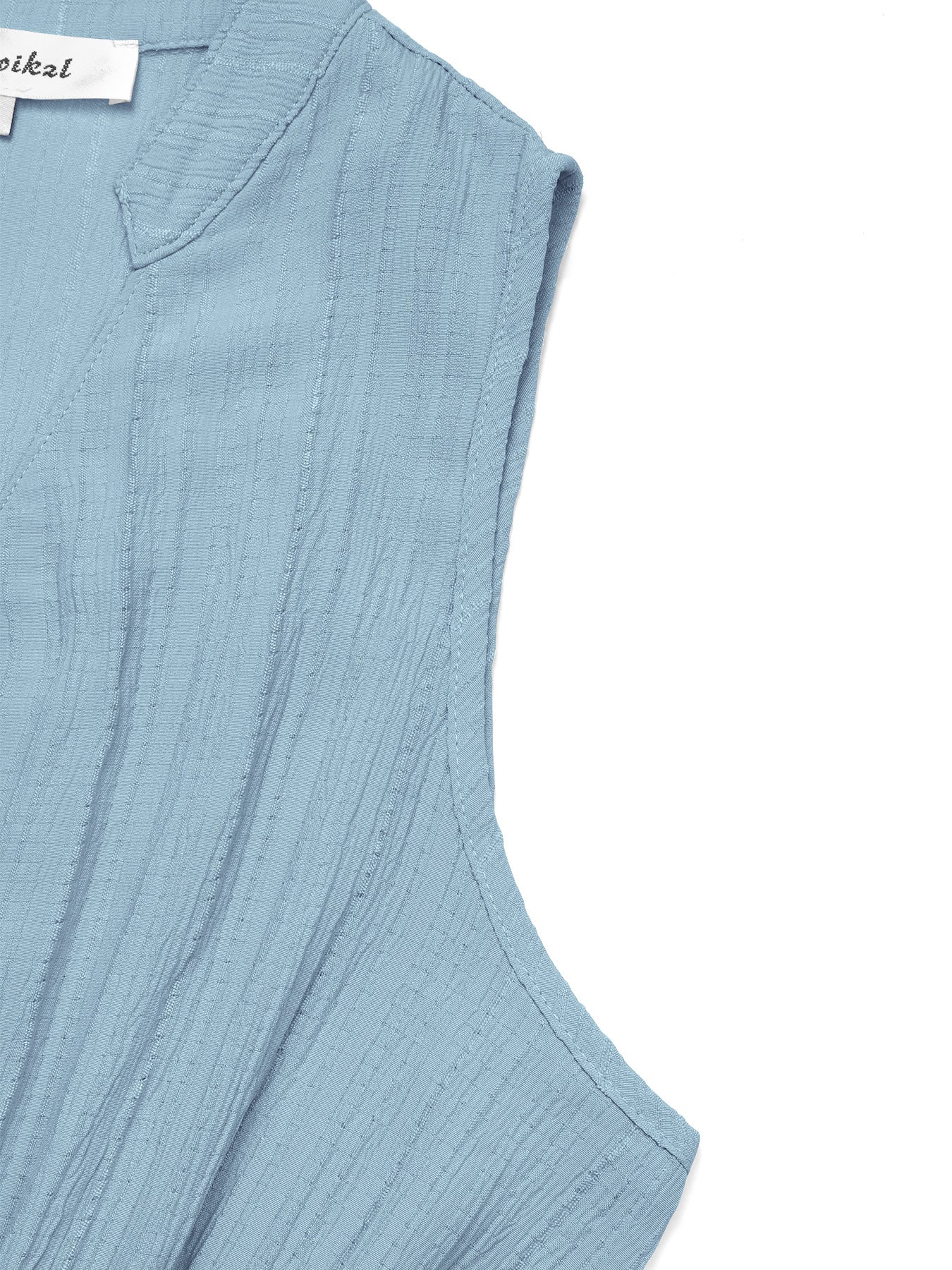 Sleeveless Solid Color A-Line Midi Dress with High Neck