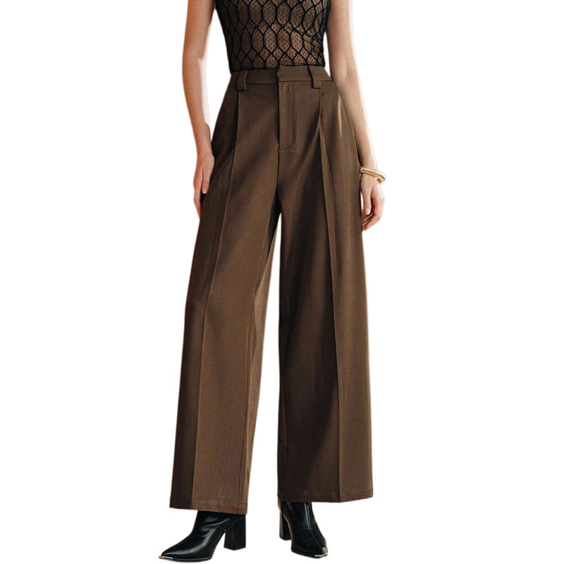 Women's High Waist Pleated Wide Leg Dress Pants