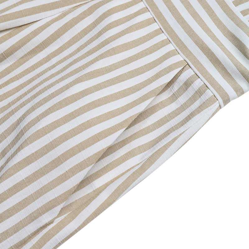 Striped Halter Neck Romper Sleeveless Summer Jumpsuit
