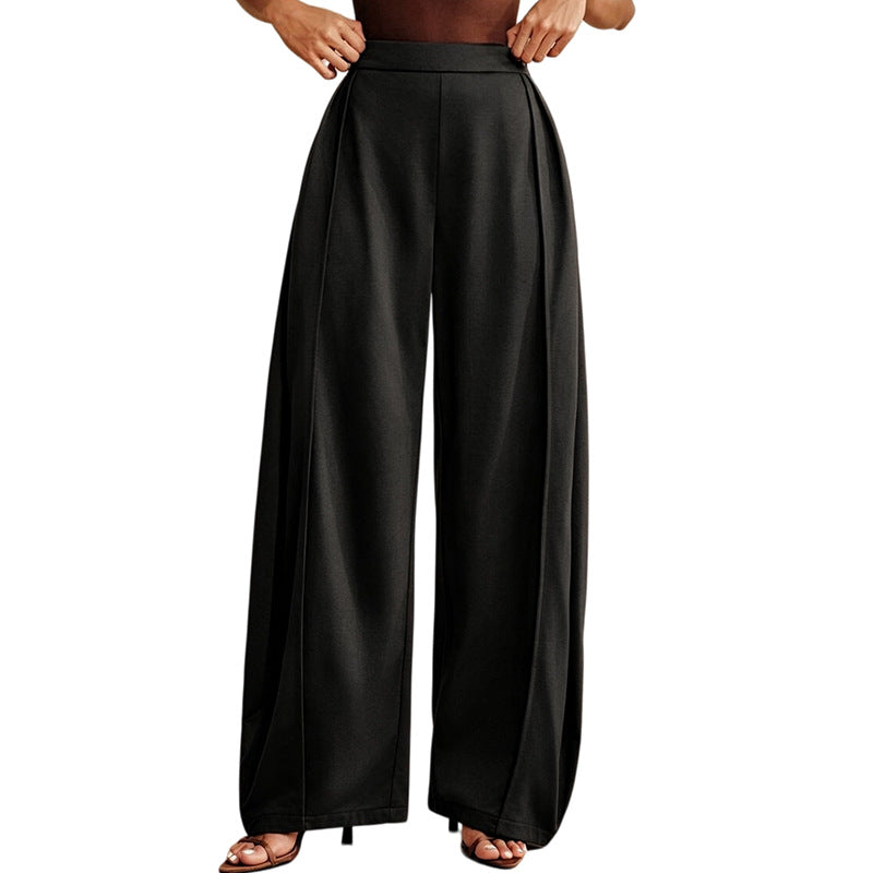Women's High Waist Baggy Wide Leg Cotton Casual Pants