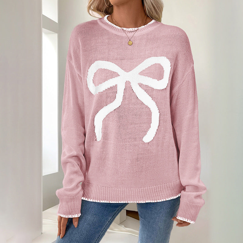 Women's Loose Long Sleeve Crew Neck Christmas Sweater