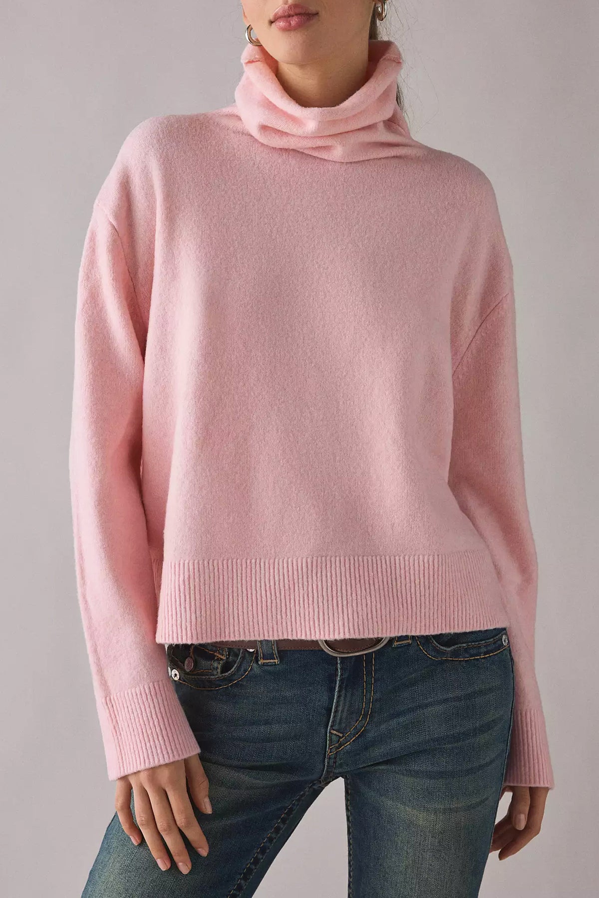 Women's Turtleneck Sweater Chunky Knit Pullover