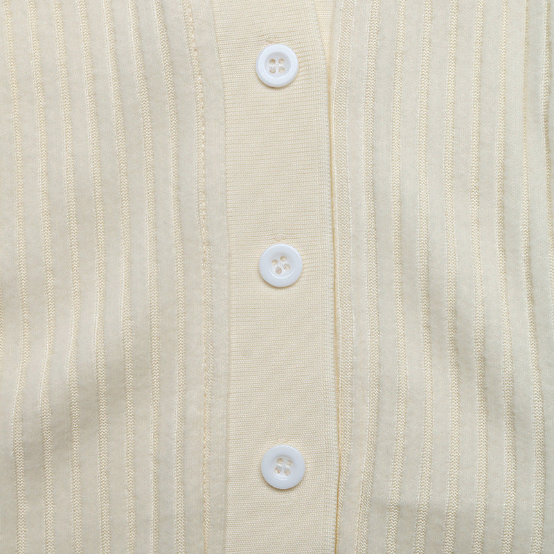 Ribbed Knit Midi Dress Polo Collar High Waist Sweater Dress