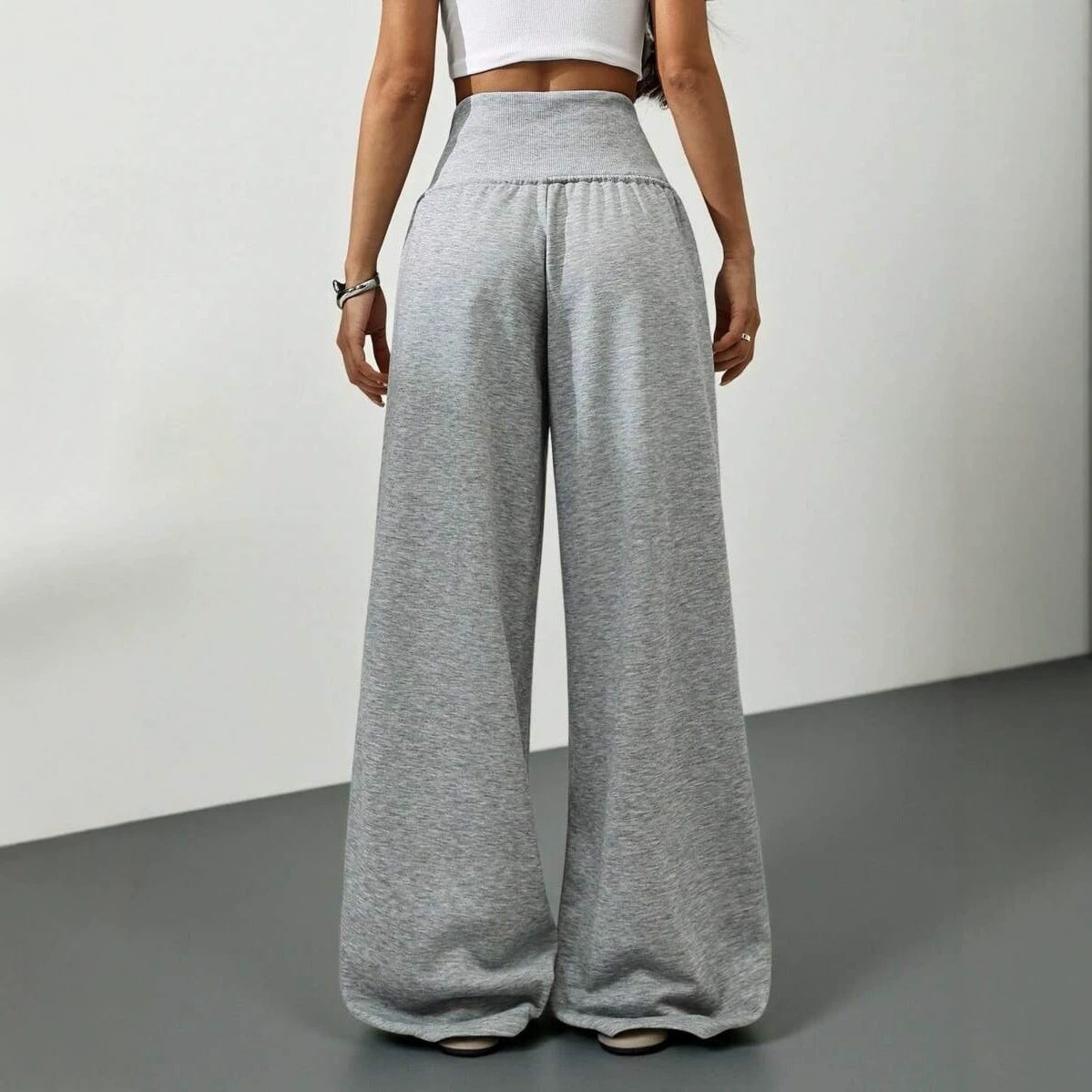Women's High Waist Wide Leg Sweatpants Drawstring Pants