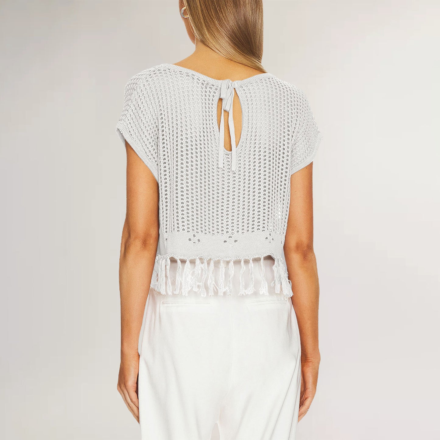Summer Tassel Knit Top Women’s Beachwear Loose Pullover
