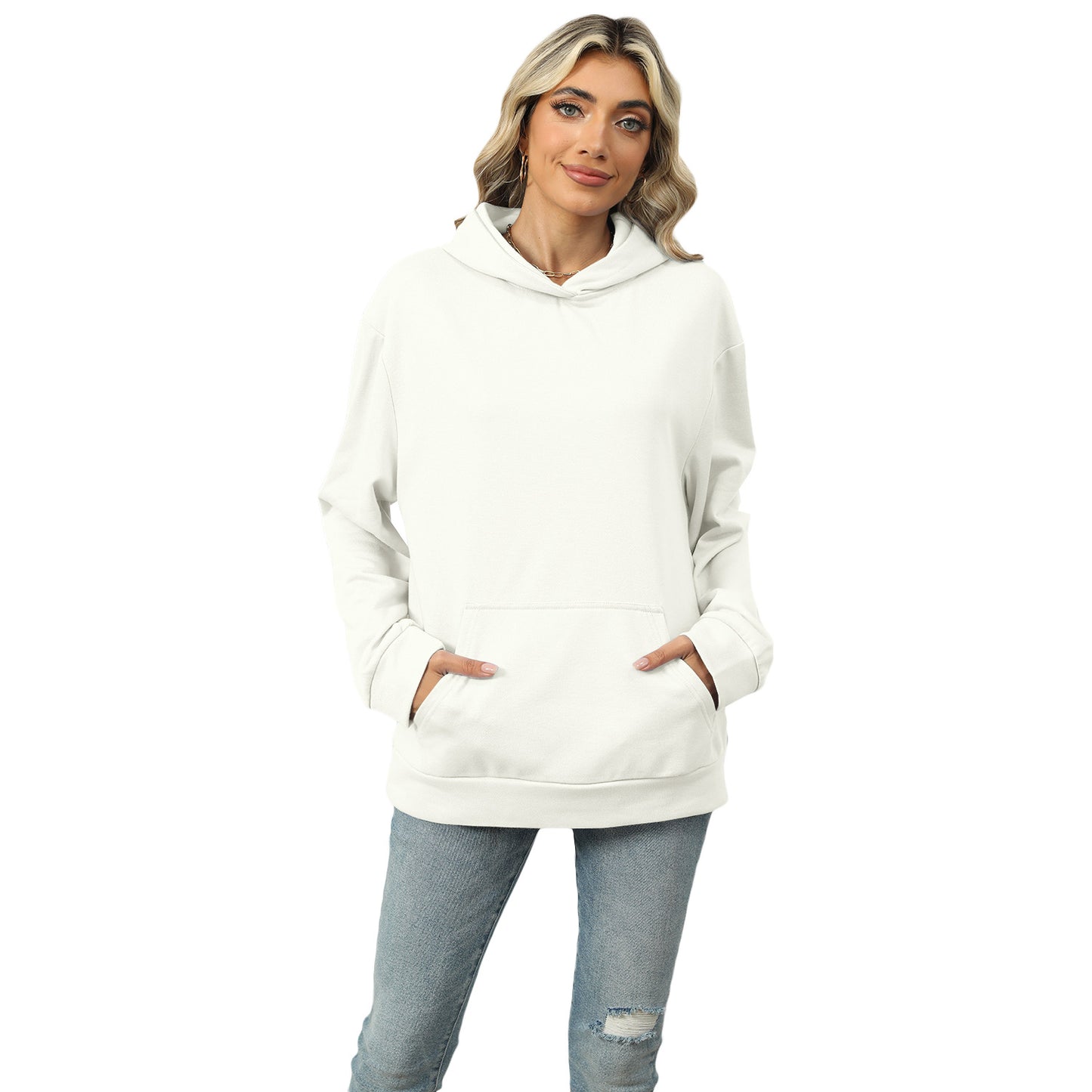Oversized Hooded Pocket Pullover Sweatshirt