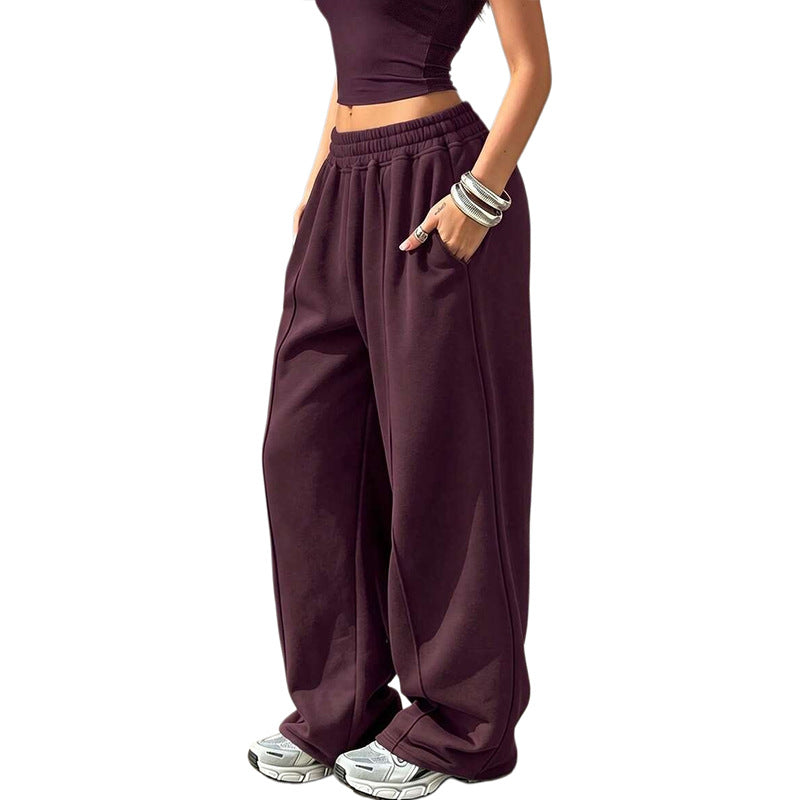 Women's Wide Leg Baggy Sweatpants High Waisted Cotton Pants