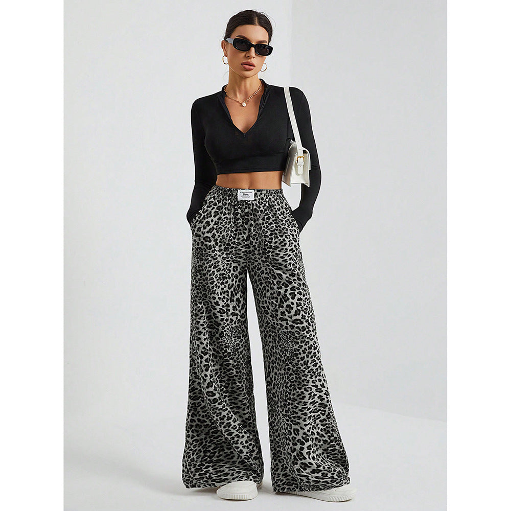 Plaid Wide Leg Drawstring Lounge Pants