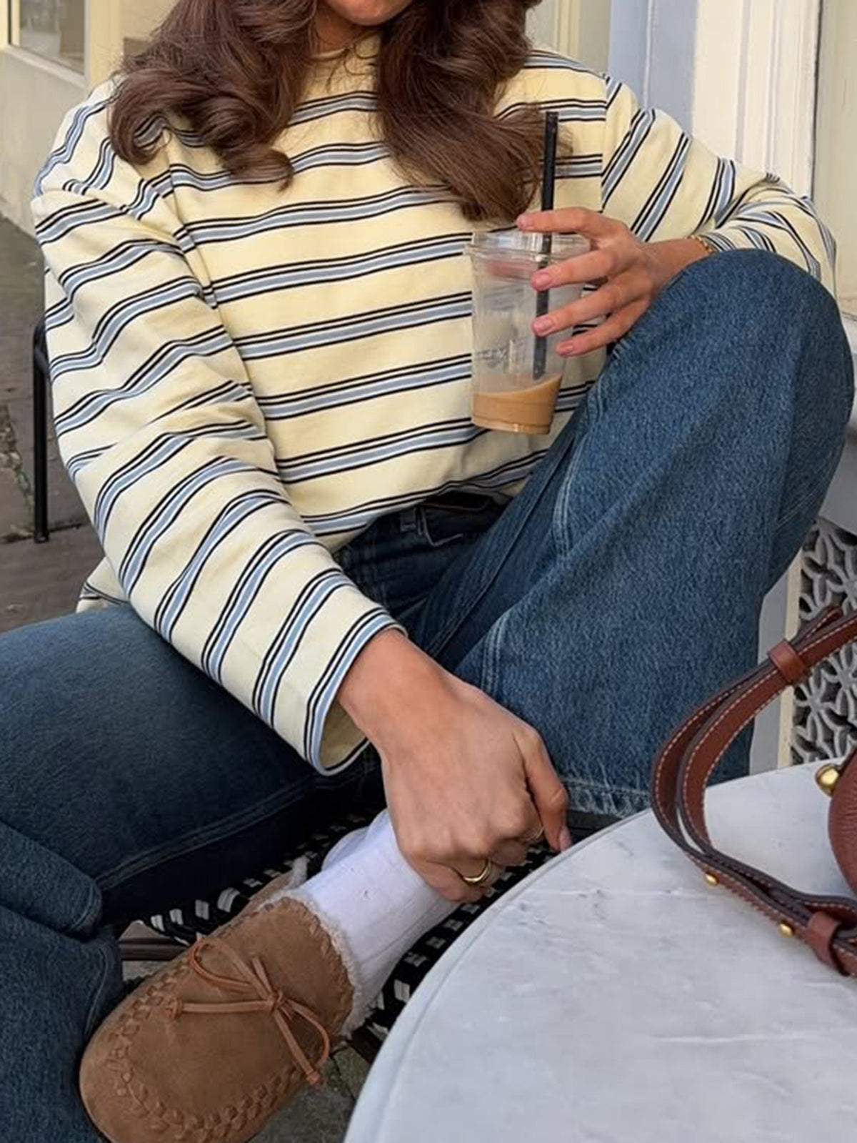 Vintage Striped Oversized Long Sleeve Tee