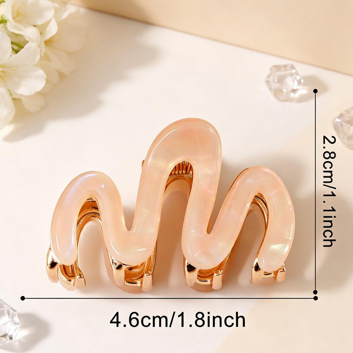 Pearlescent Wave M Shape Hair Claw Clip